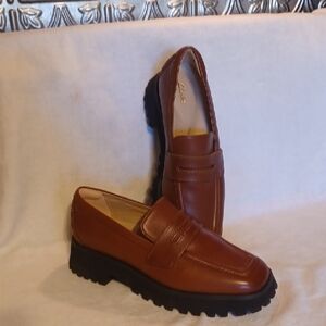 Brown Leather Loafers Clarks Stay So Edge Women's Size 8
